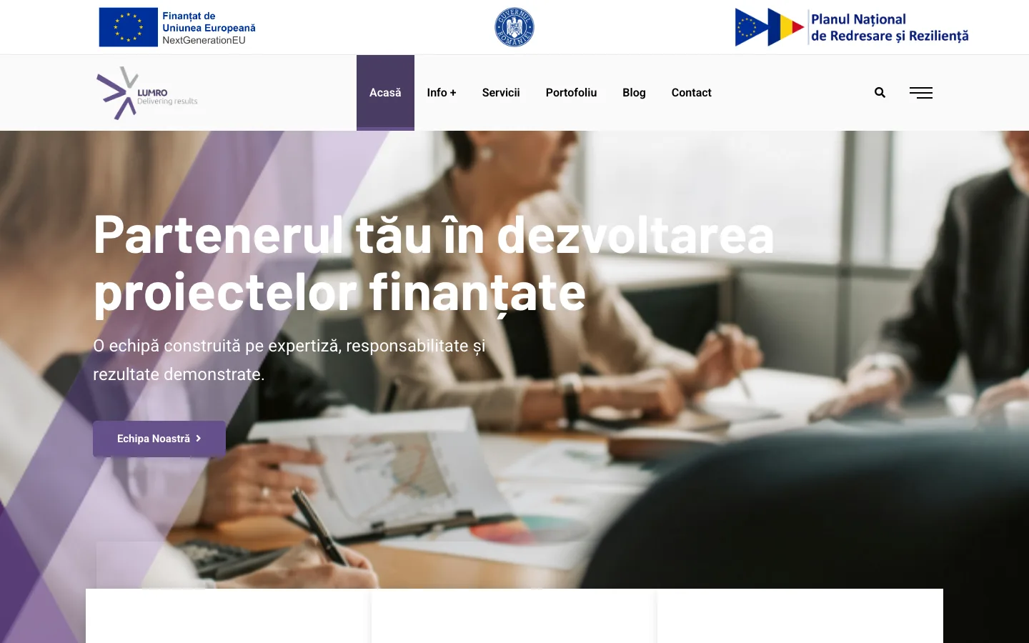 LUMRO (site): Site de prezentare pentru firma de consultanță în management