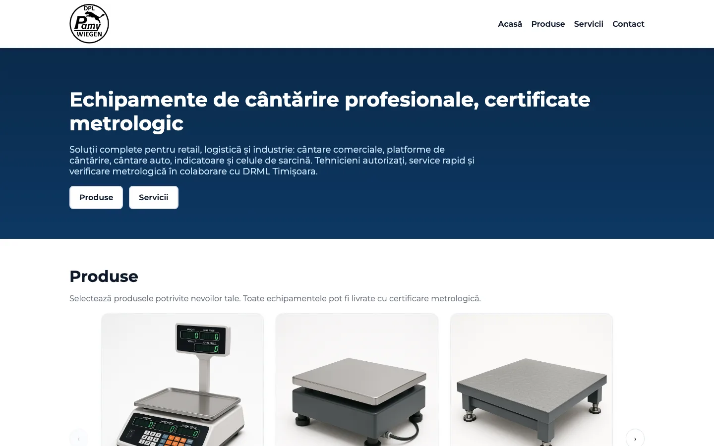 Pamy Metrologic: Site pentru echipamente de cântărire certificate metrologic