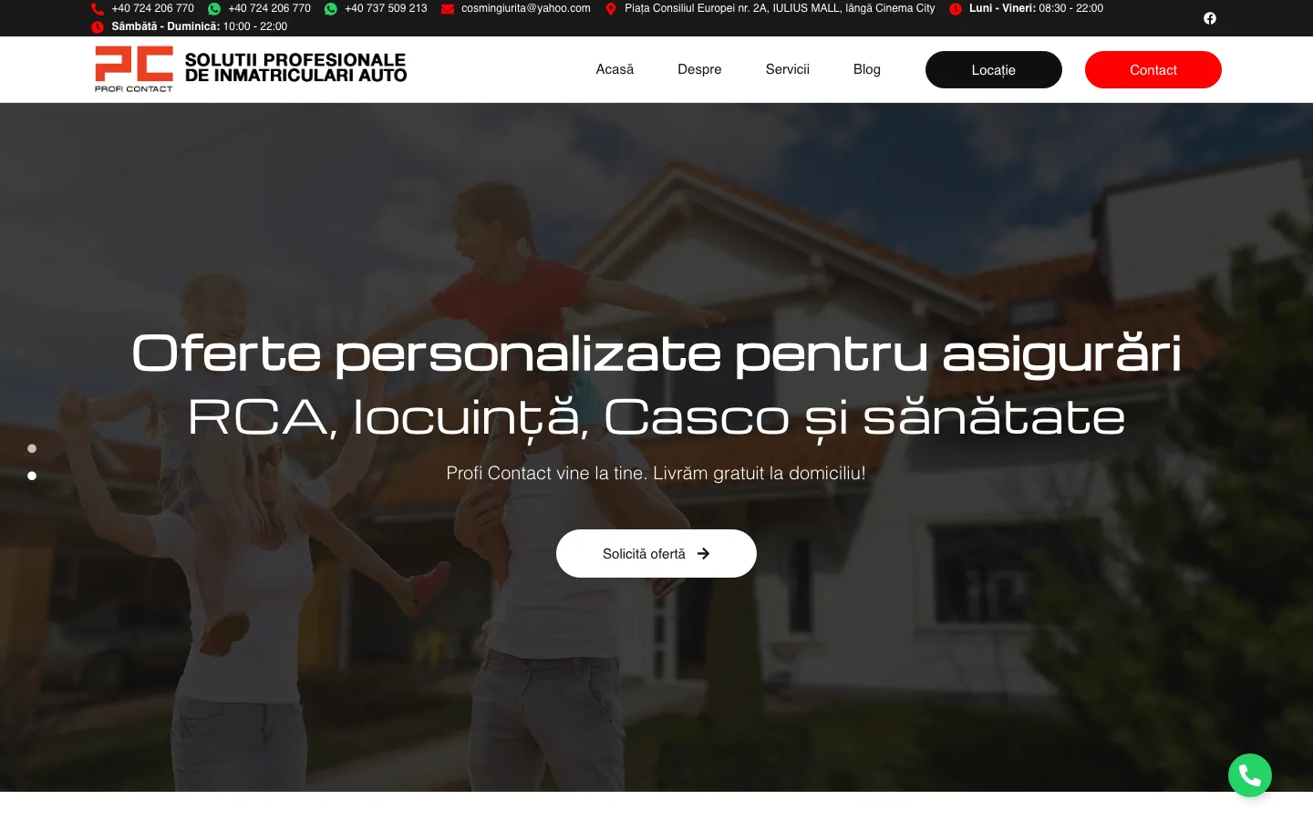 Profi Contact: Site pentru broker de asigurări și intermedieri auto din Timiș