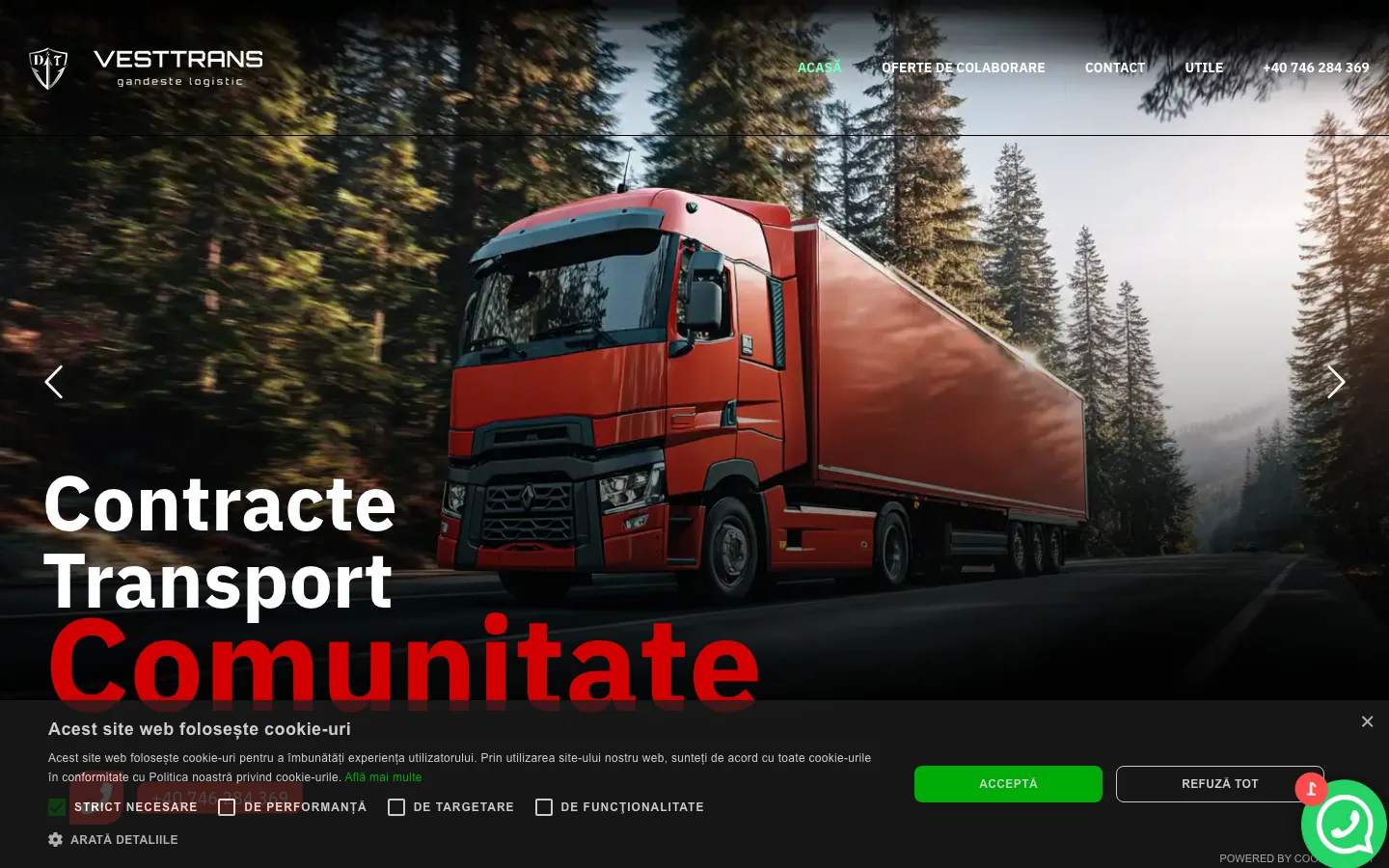 Vest Trans: Platformă de contracte de transport pentru transportatori și tracționiști